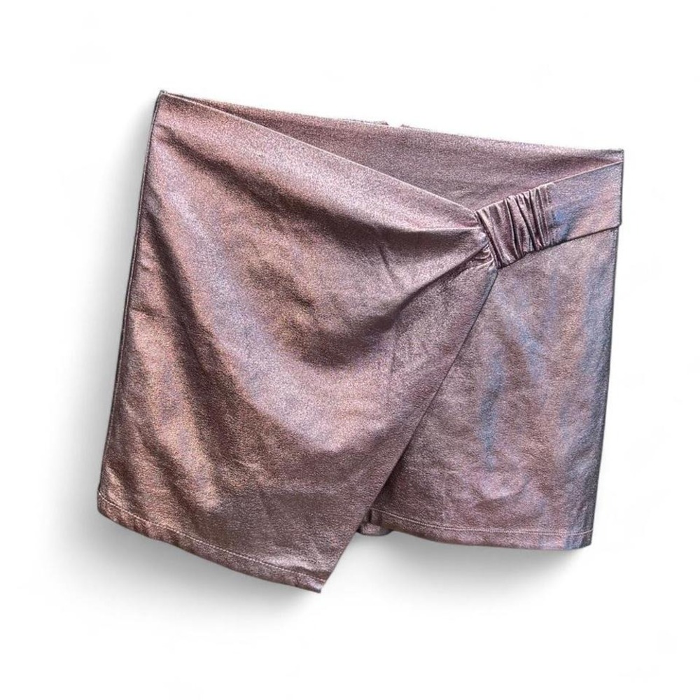 Women's metallic pink mini skirt by ASOS‎ size 8 (m5) 17" flat